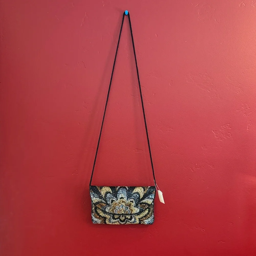 Robinson’s Elegant Vintage 80’s Beaded Floral Women's Bag - Picture 3 of 7
